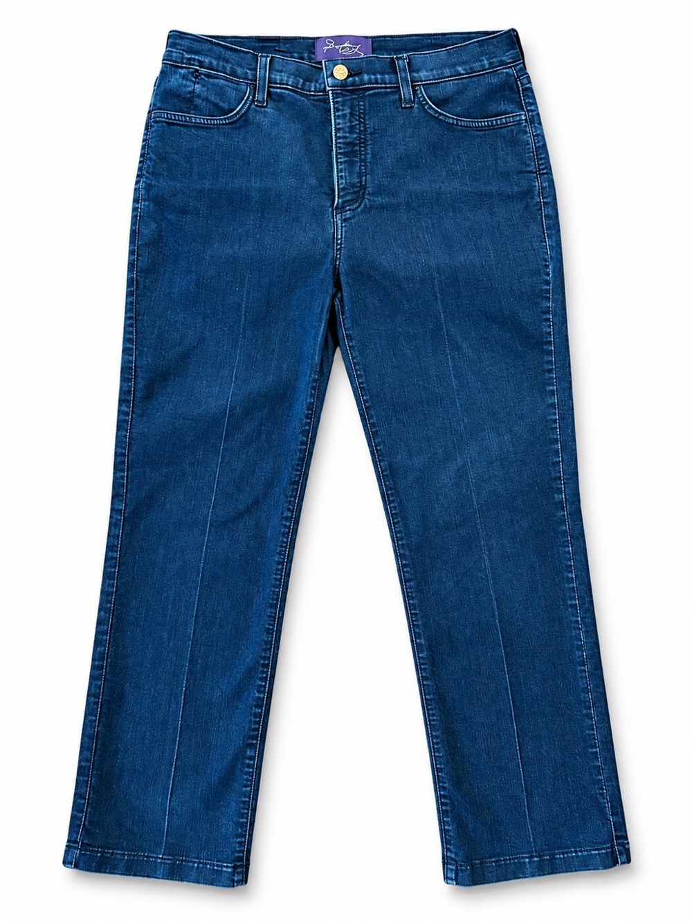 NYDJ Marilyn Straight Jeans Size 12 Dark Wash Lift Tuck Denim